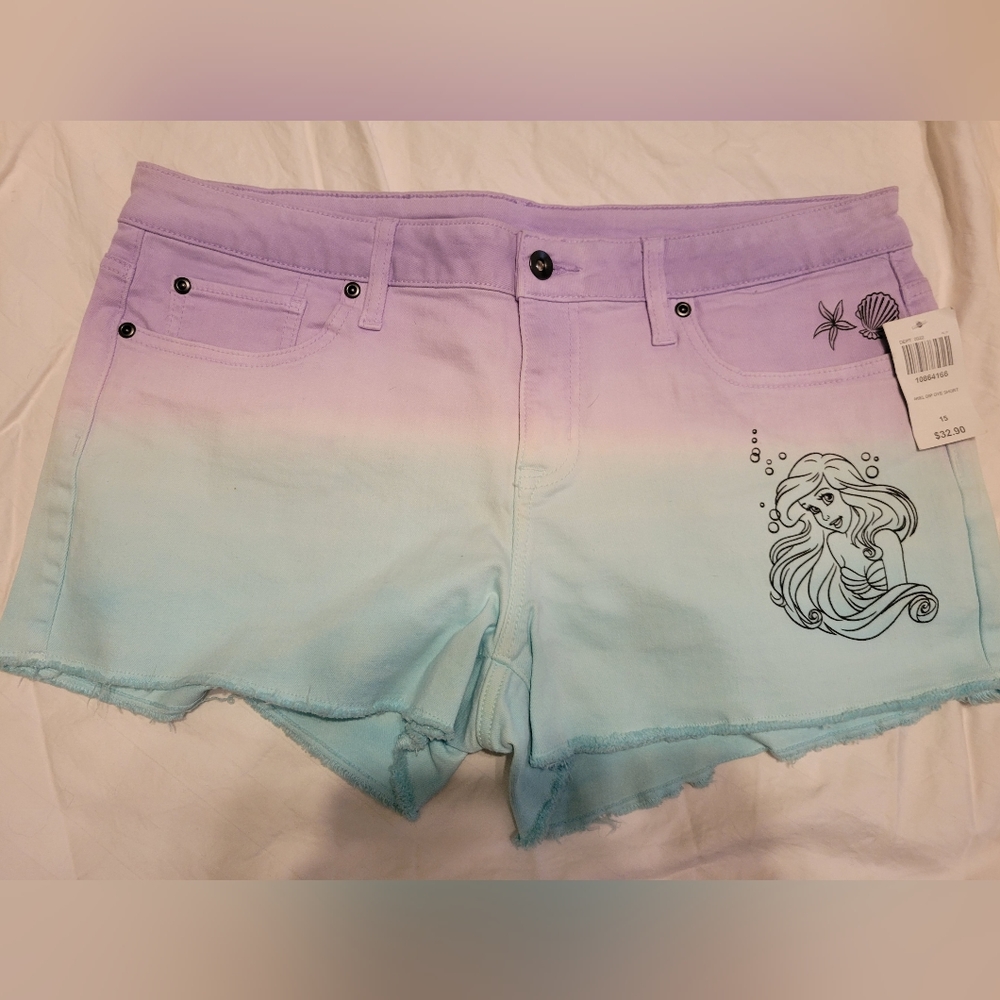 Hot Topic Ariel Dip Dye Shorts Size 15 Juniors
